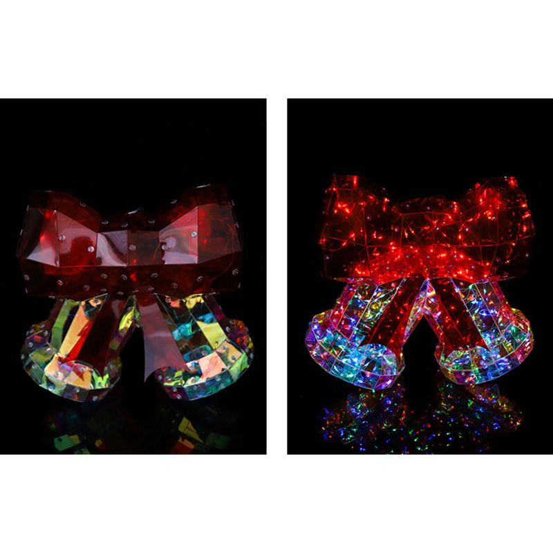 Decorazione decorativa a forma di campana con fiocco, iridescente, da appendere all'albero di Natale, decorazione per la stanza, luce notturna_voghion.com