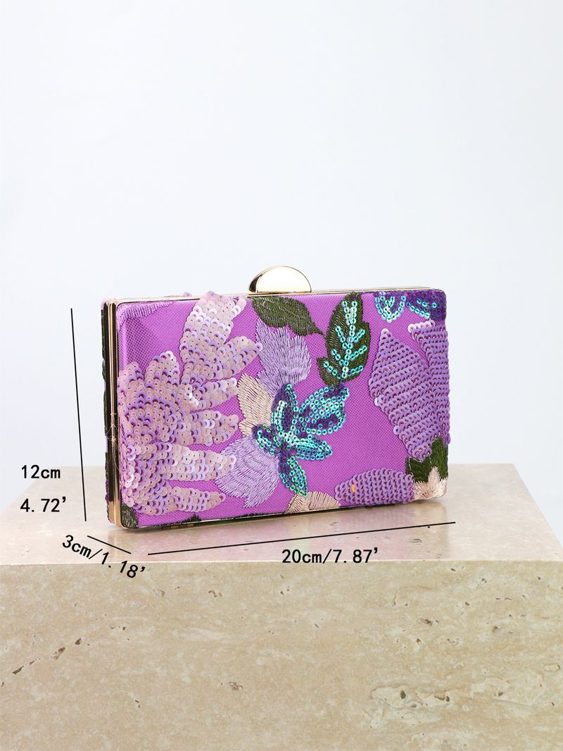 Borsa da sera con pochette in paillettes in stile cinese, ricamata a mano, 2025_voghion.com