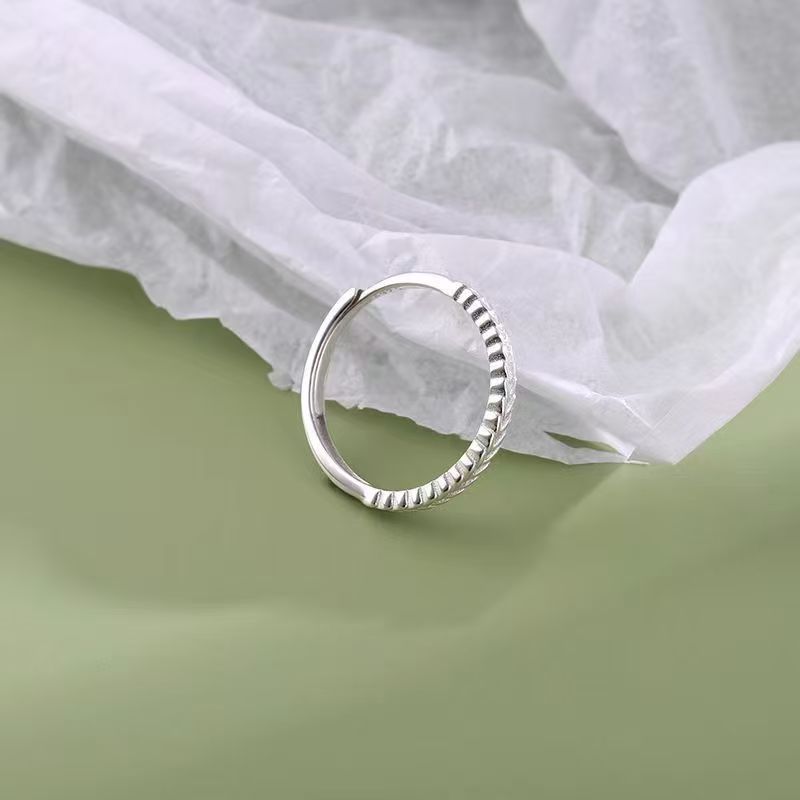 S925 Silberner Weizenährenring für Damen, 2025, neues zartes Nischendesign, bester Freund, Partnerring, schlichtes Band, verstellbar, Index_voghion.com