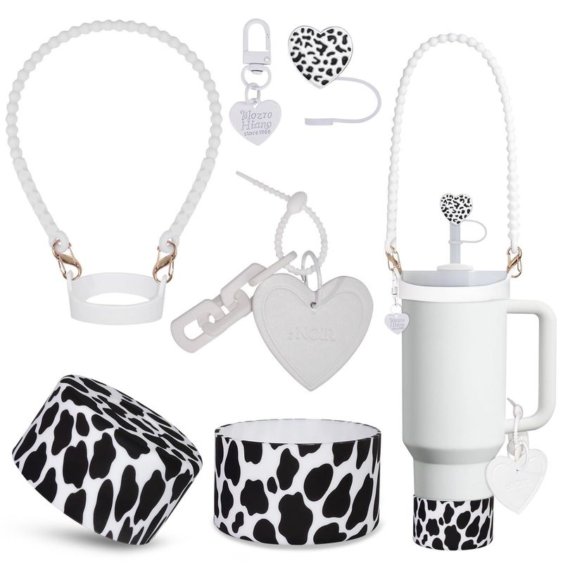 Applicable Accessories Set Heat Insulated Cup Cover Straw Cover Cute Ornaments 1 Handle With Anti Fall Cover_voghion.com