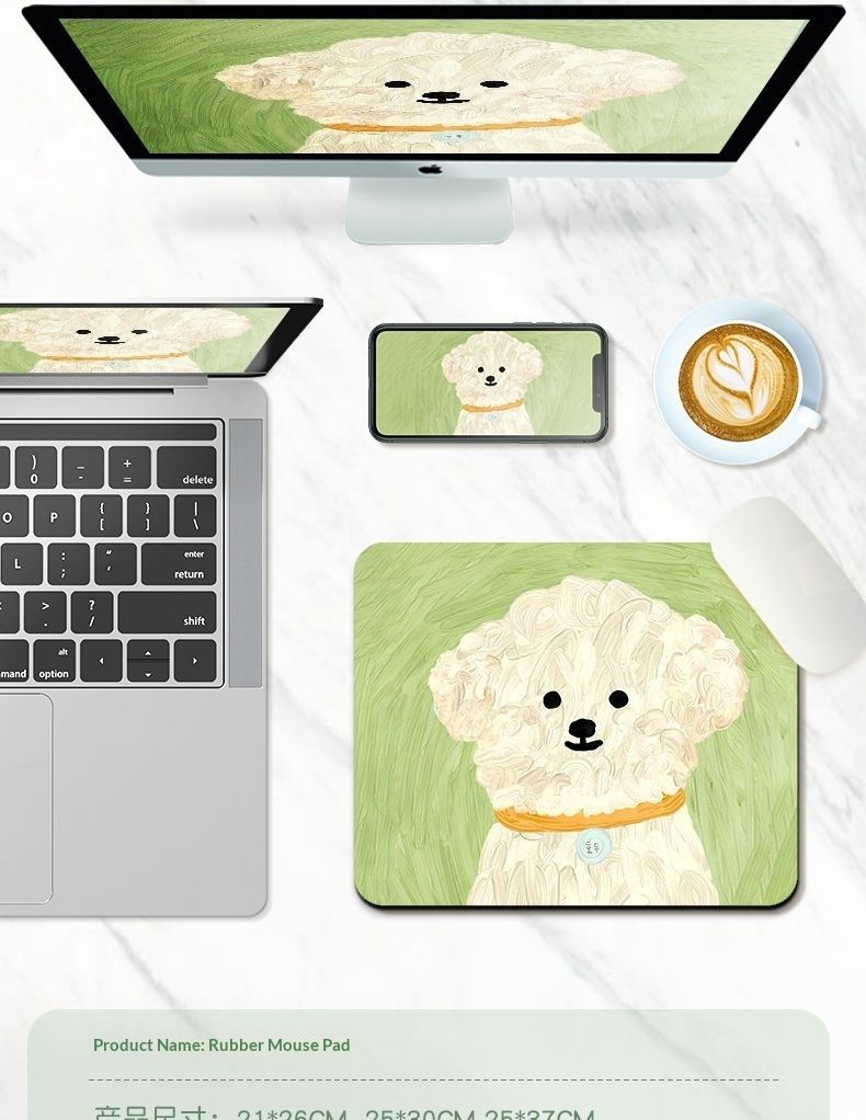 NeoGear Ölgemälde Welpenmaus Kleine Handgelenkauflage Niedliche Desktop Cartoon Mini Pad Büro Rutschfeste Schreibtischmatte_voghion.com