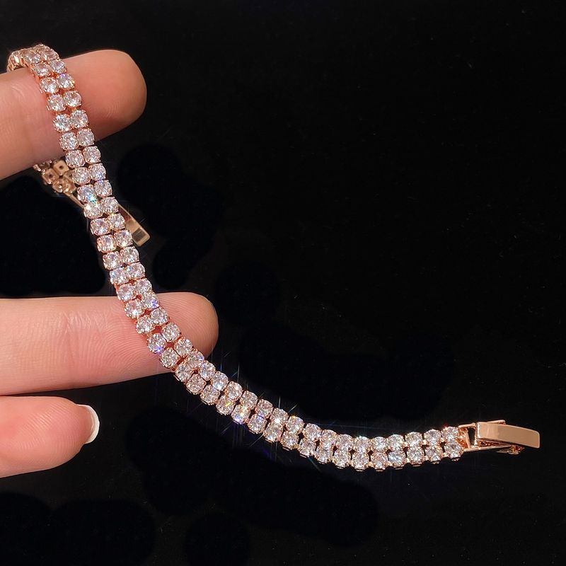 Niche Design High-End Double Row Zircon Shiny Diamond Texture For Women Light Luxury Fashion Bracelet Jewelry_voghion.com