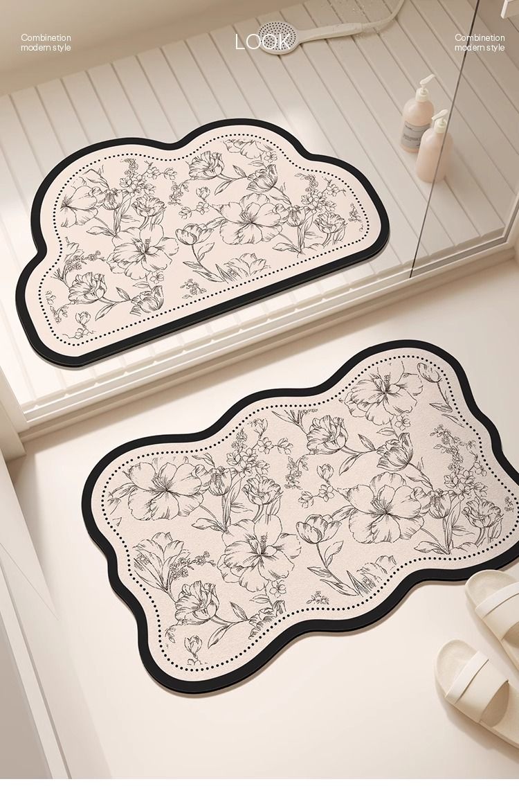 Badezimmer-Eingangs-Toiletten-Teppich, Bade-Kieselgur, rutschfest, wasserabsorbierend, weich, Waschraum, Küchen-Fußmatte_voghion.com