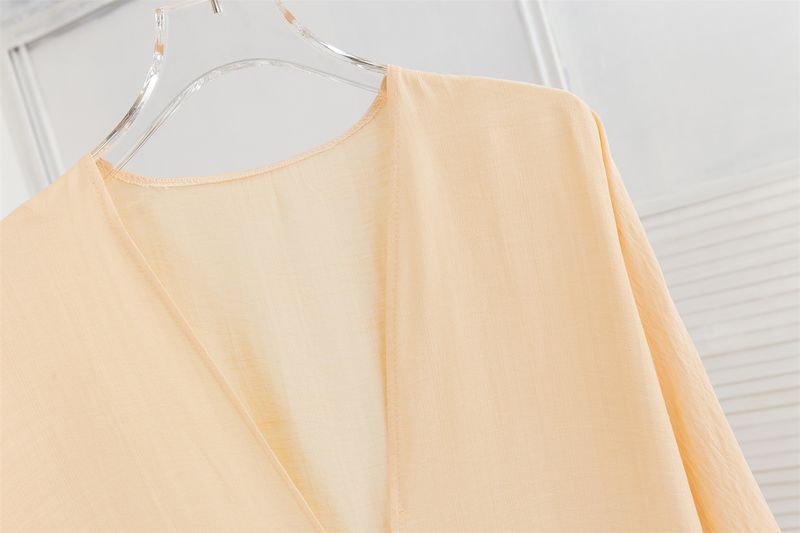 Elegant Embroidered Dress - Flowy Muslim Long Sleeve Open Front Robe For Women, Comfortable Chiffon Fabric, Plus Size Friendly_voghion.com