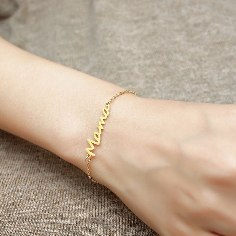 Nuova collana da donna in acciaio inossidabile con lettera MaMa placcata in oro, semplice e alla moda, con accessori in titanio._voghion.com