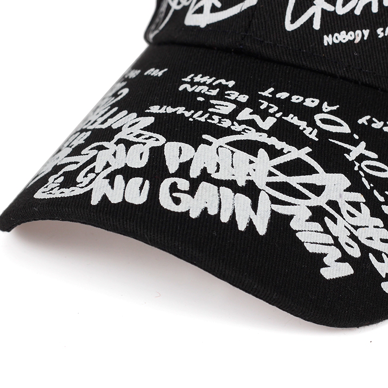 Șapcă de baseball cu imprimeu graffiti, pălării reglabile din bumbac, hip hop, street, pălărie de primăvară-vară, în aer liber, pentru cupluri_voghion.com
