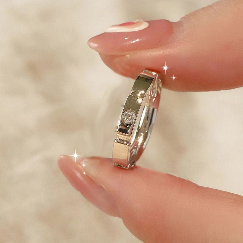 Diamantový prsten pro páry osazený moissanitem, 3mm/1,5mm_voghion.com