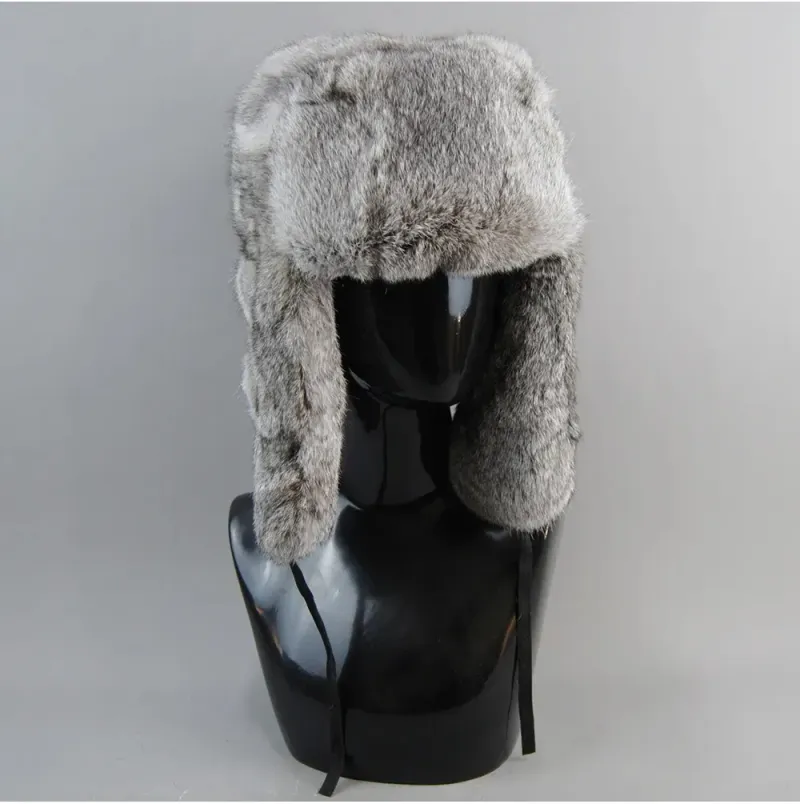BeanieSkull Boné Masculino Bomber Natural com Protetores de Orelha Inverno Unissex Quente Chapéu Ushanka Russo Chapéus de Pele de Coelho Verdadeira 231017_voghion.com