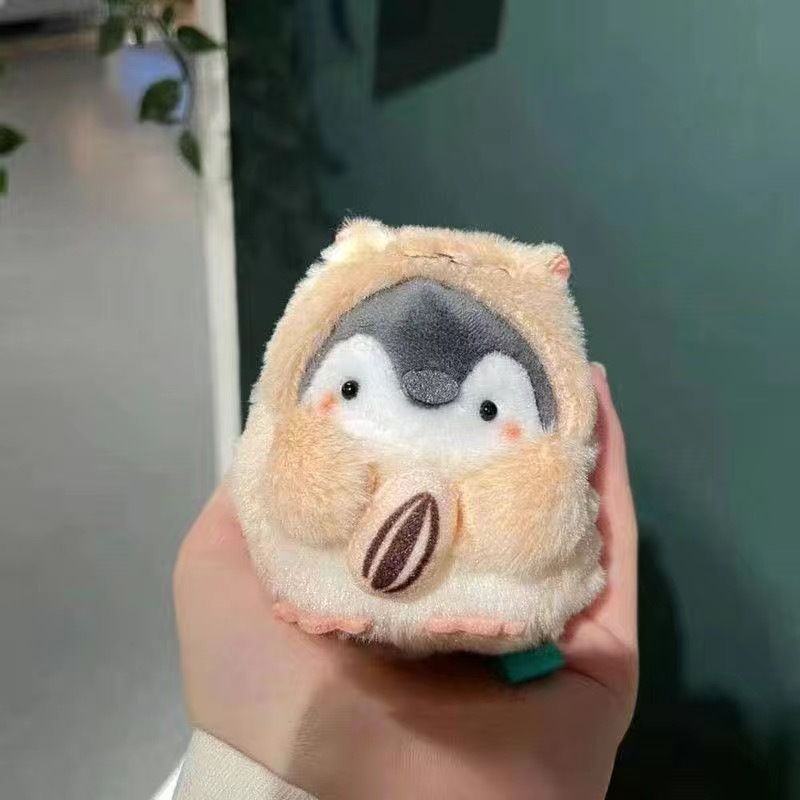 Cartoon Penguin Crossdressing Hamster Holding Melon Seeds Plush Doll Pendant Hamster Penguin Bag Ornaments_voghion.com
