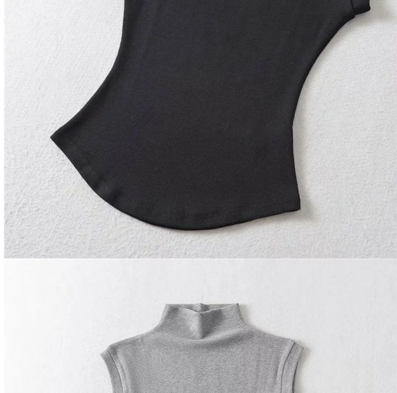 Maglietta a maniche corte con collo alto e tinta unita, stile Pure Desire, per l'estate da donna, nuova e sexy, aderente e con cintura in vita_voghion.com