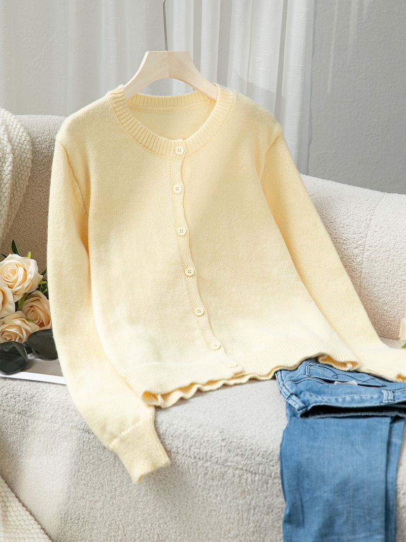 Cardigan feminino de malha macia – Blusa grande de manga comprida com frente aberta, ajuste confortável e elegante_voghion.com
