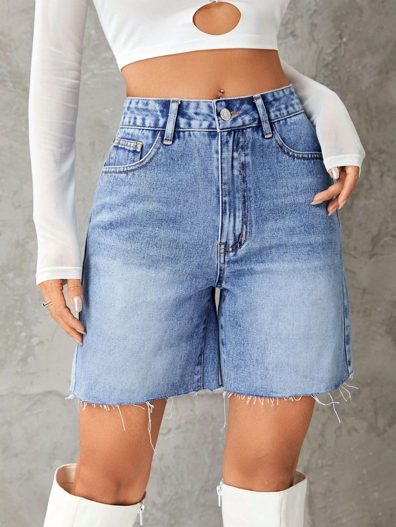 Women's High Waist Denim Shorts - Trendy Casual Stretch Jean Shorts With Comfortable Fit Denim Hot Pants For Women_voghion.com