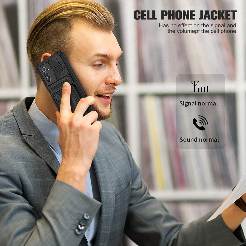 Multifunktionell Verstoppte Klammer Réckcover Fir Samsung Galaxy A14 4G A34 A54 5G A 14 34 54 Hülle Stossfest Mat Kaarteslot Coque_voghion.com