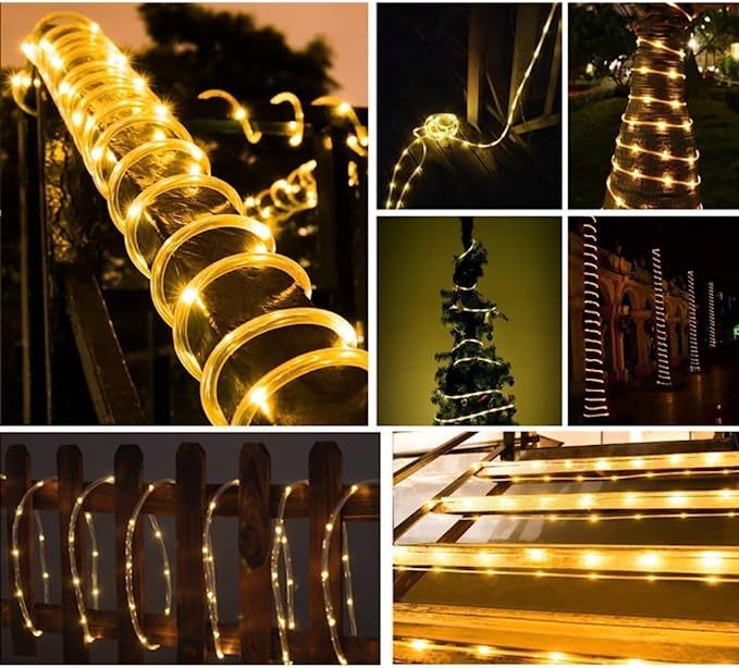 Tira de luces solares de 300 LED para exteriores, impermeable, decoración navideña para jardín, césped, árbol, patio, valla y camino._voghion.com