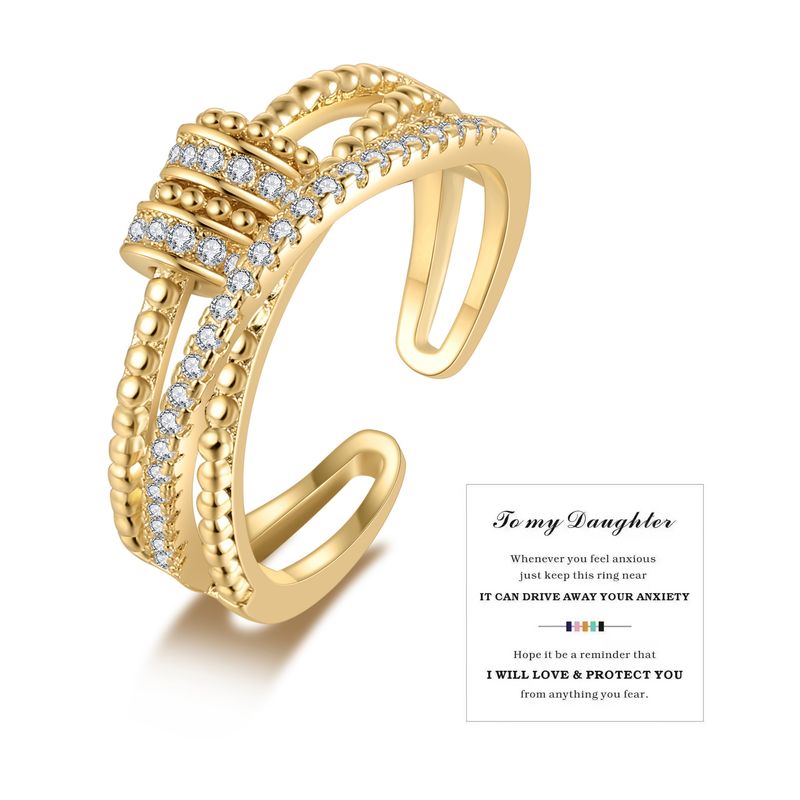 Modischer, trendiger, dynamischer Angst- und Glücksring für Frauen, personalisierter doppellagiger offener Zirkon-Fingerring_voghion.com