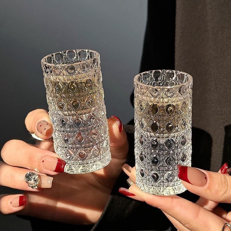 Neu Luxus Geprägte Verdickt Weiß Wein Tasse Kleine Haushalts Schuss Glas Schnaps Muster_voghion.com