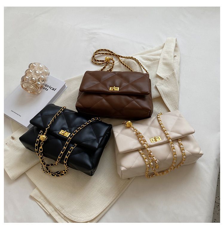 Black Bag For Women 2023 New Fashion And Advanced Sense One Shoulder Small Square Bag, Fashionable And Versatile Chain_voghion.com