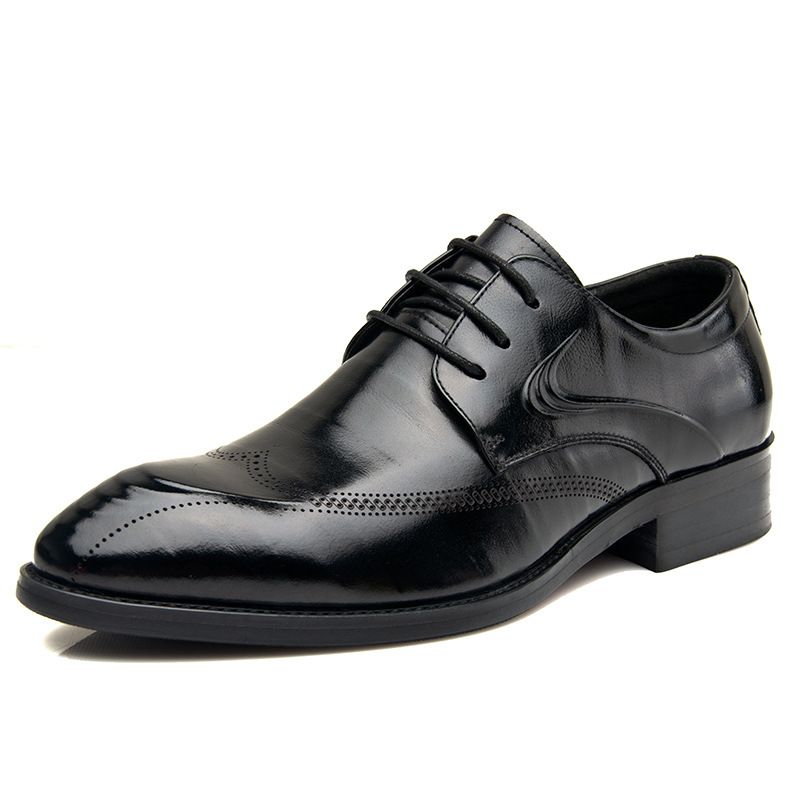 Scarpe da uomo casual in vera pelle con puntale in pelle bovina intagliata, stile business, stile formale, stile matrimonio, stile britannico_voghion.com