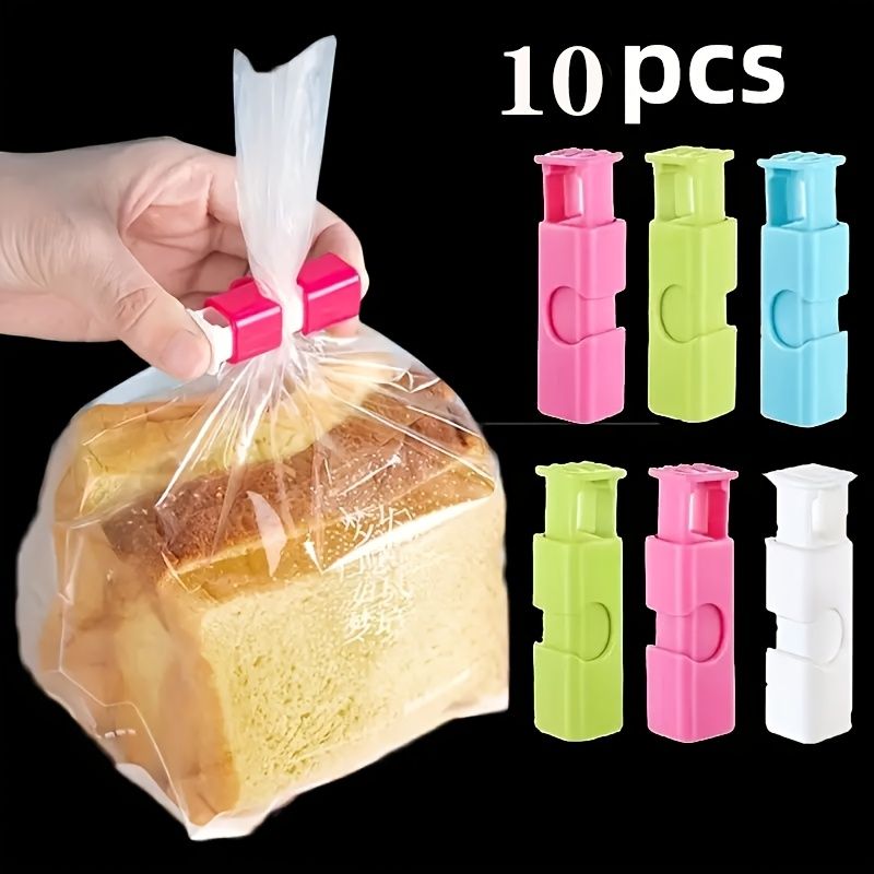 10 Plastic Bag Closure Clips, Moisture-proof Spring Clips For Plastic And Snack Bags, Multi-functional Organizer For Daily Storage_voghion.com