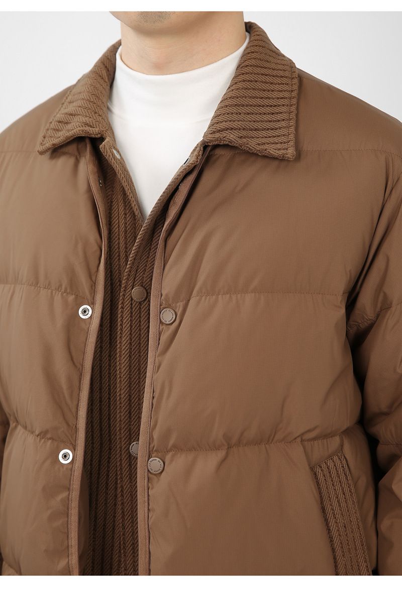 Men's Winter Stand Collar Short Down Jacket With 90% White Duck Down, Fleece Lined, Warm And Stylish Casual Puffer Coat_voghion.com