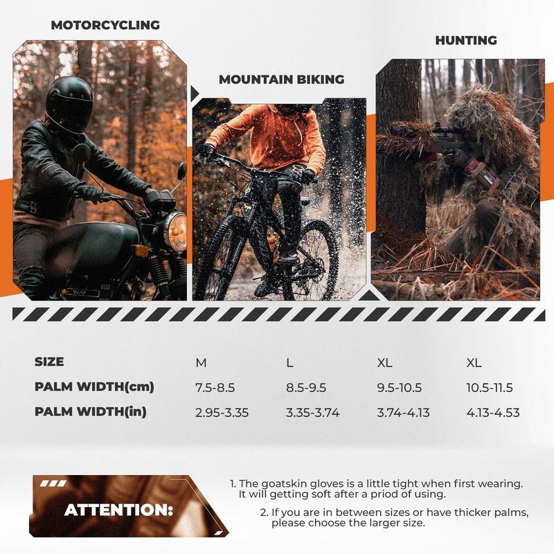 ROCKBROS Ziegenleder Motorradhandschuhe für Herren Touchscreen Handschuhe M-XXL_voghion.com