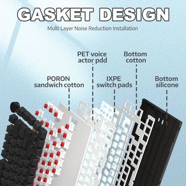 AZZ AK820 Wired With Rotary Volume Buttons Hot-swappable Keys For Office And Home Mechanical Keyboards_voghion.com