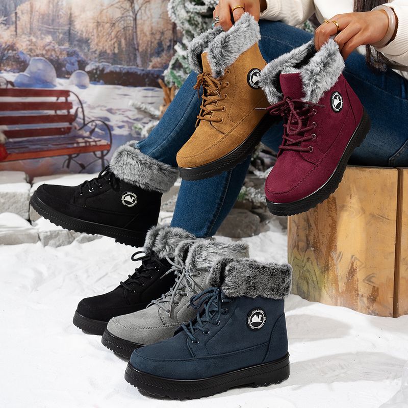 Winter Shoes Snow Women's With Fleece Lining Thickened Cotton Cold-Proof Warm Long Boots_voghion.com