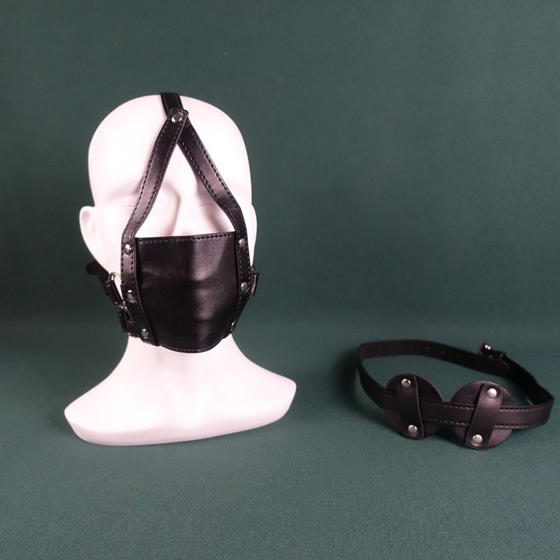 Bavaglio per flirtare con la gola profonda, imbracatura per cavalli, maschera per gli occhi, palla per la bocca, anti-vomito, sexy per uomini e donne_voghion.com