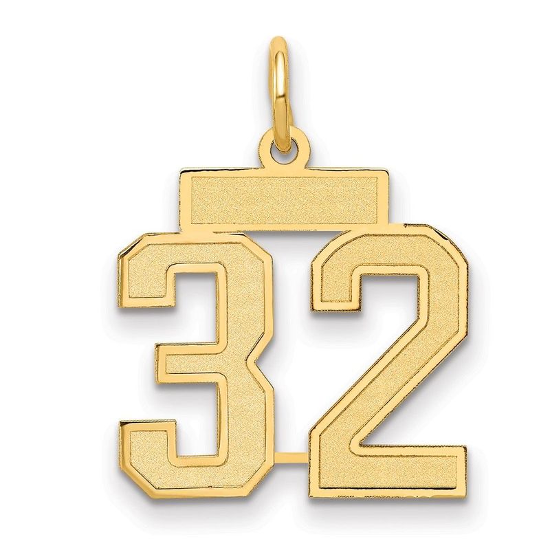 14k Small Satin Number 32 Charm_voghion.com