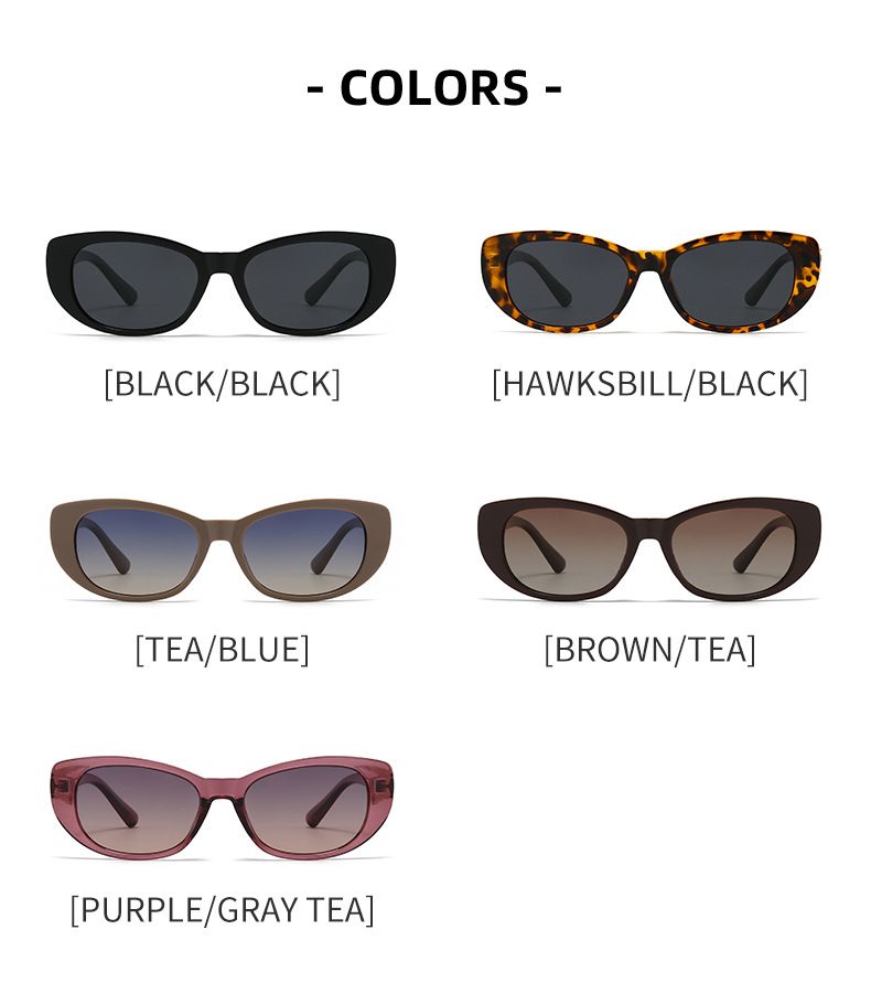 New High-end Metal Chain Fashionable Personalized Polarized With Small Frame Cat Eye Trendy Women's Sunglasses 5129_voghion.com