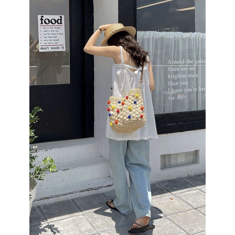 Borsa a tracolla casual in maglia con frange da donna_voghion.com