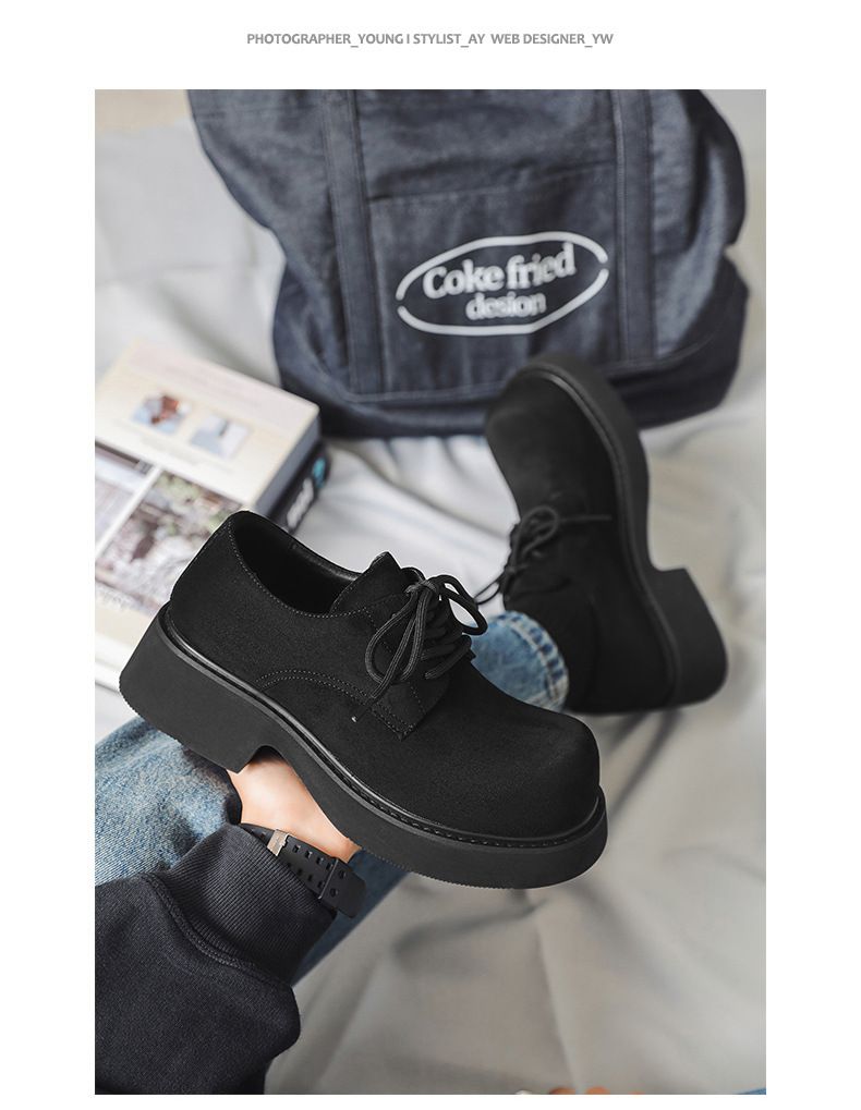 Kleine Lederschuhe Casual Herren Plateau Retro Big Head Lederschuhe Erhöhen Herrenschuhe_voghion.com