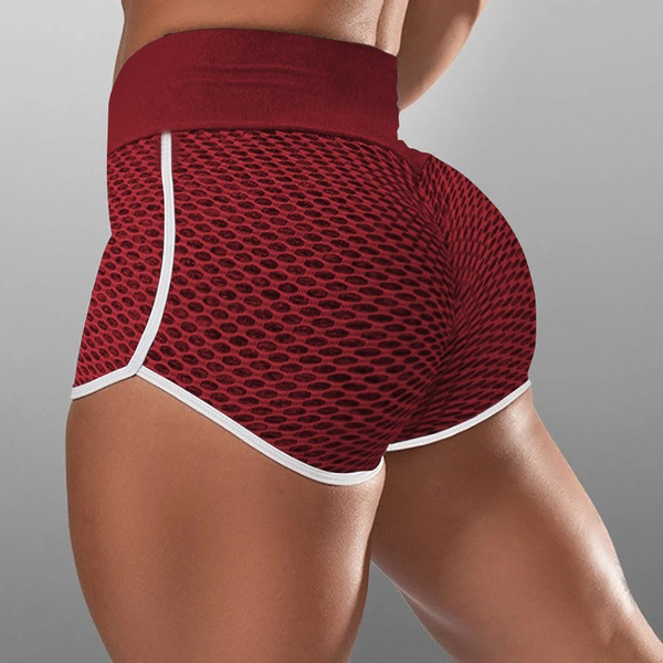 women's jacquard high waist hip-lifting running shorts _voghion.com
