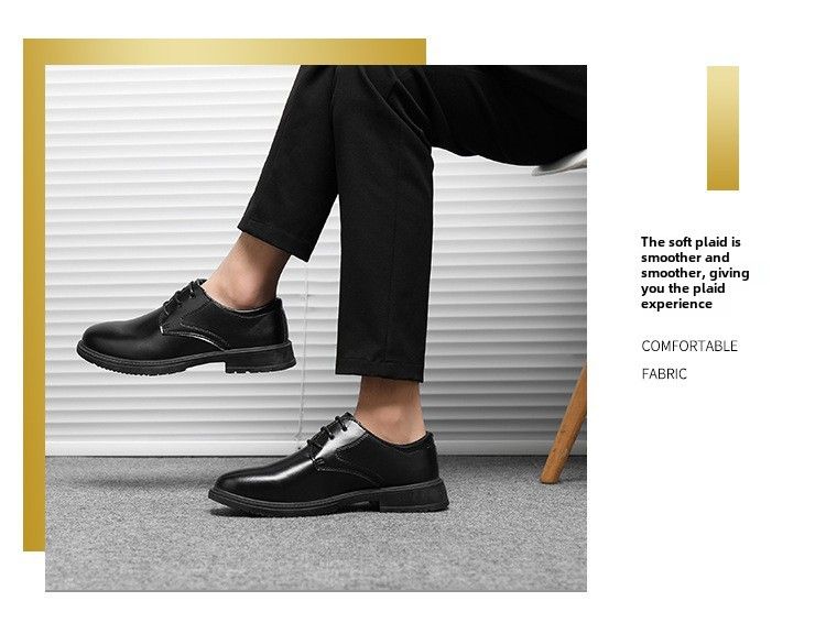 Chaussures en cuir transfrontalières pour printemps et été Chaussures décontractées basses Chaussures pour hommes tout-aller Chaussures de travail noires Chaussures d'affaires de style coréen imperméables pour moi_voghion.com