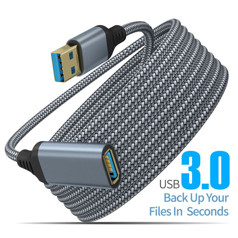Câble USB tressé USB3.0 mâle à femelle, ligne d'extension largement Compatible, Transmission à grande vitesse pour ordinateur portable_voghion.com