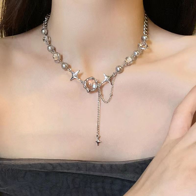 Klaar Voorraad Nieuw Ontwerp Exquise Ster Geometrische Kristallen Kettingen Choker Kettingen Koreaanse Mode Glanzende Sieraden Voor Vrouwen Jubileum_voghion.com