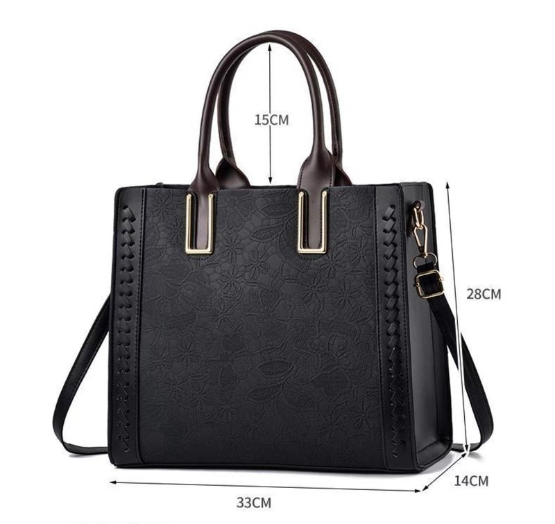 Women's Handbag Lace Embossed Large Capacity Soft Leather One-shoulder Oblique Span Multi-layer Texture Bag For Women_voghion.com
