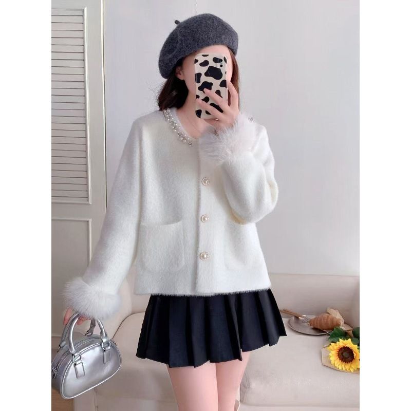 Style Women's Coat 2025 New Small Size Mink Velvet Socialite Elegant High-end Short Spring Autumn Jacket_voghion.com