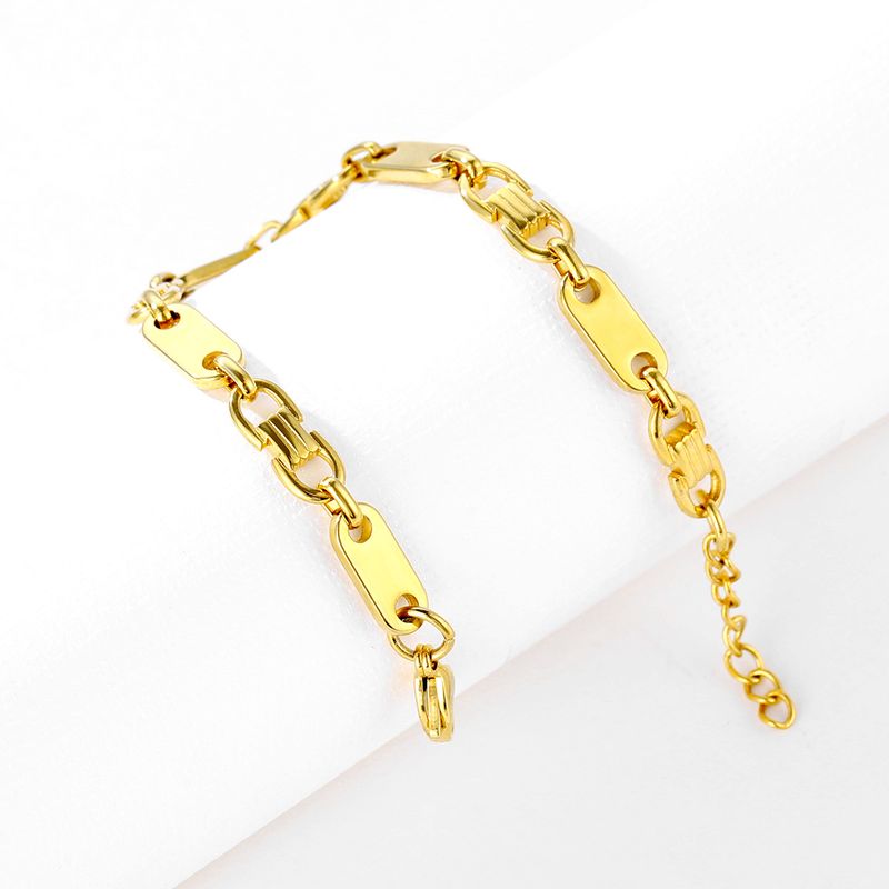 Women's Jewelry Set Fashion New Design Simple Temperament Charm Bracelet Gold Plated Stainless Steel Oval Coffee Bean Bracelet_voghion.com