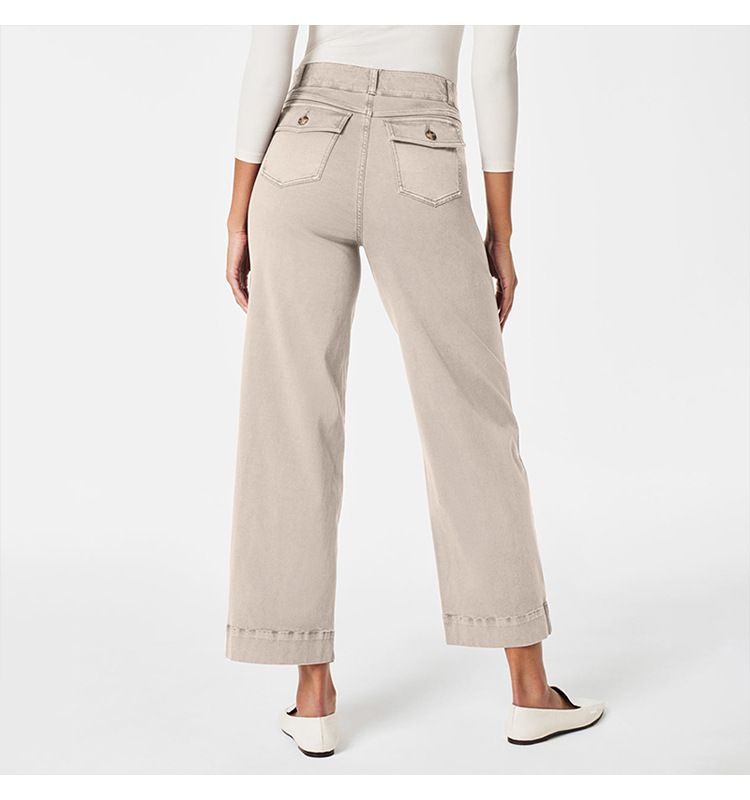 Ubrania damskie Luźne proste szerokie nogawki Spodnie typu Nine Point Jeans_voghion.com