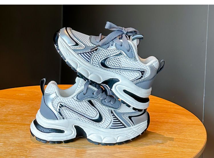 Girls' 2024 Spring/Summer New Children's Soft Sole Lightweight Dad Boys' Mesh Breathable Sports Shoes_voghion.com