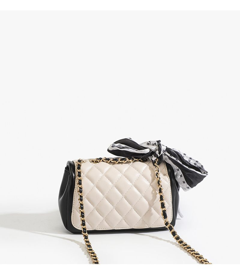 einzelne Schulter kleine quadratische Rhombus Umhängetasche Xiaoxiangfeng Mode Nischenkette Tasche_voghion.com