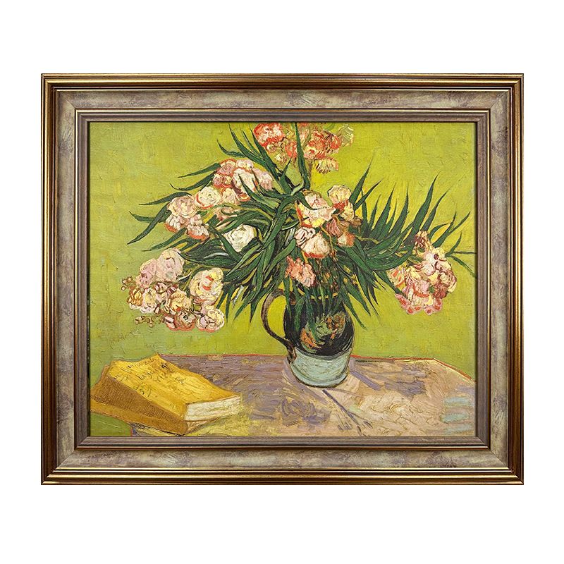 Amerikanischen Stil Eingang Vase Mit Oleander Dekorative Für Schlafzimmer Wohnzimmer Sofa Hintergrund Wand Hängen Ölgemälde_voghion.com