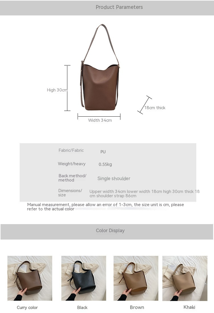 Nieuwe Retro Niche Design Tas voor Vrouwen Licht Luxe Hoge Esthetische Waarde Enkele Schouder Crossbody Tas Grote Capaciteit Brede Schouderband Emmer Tas_voghion.com