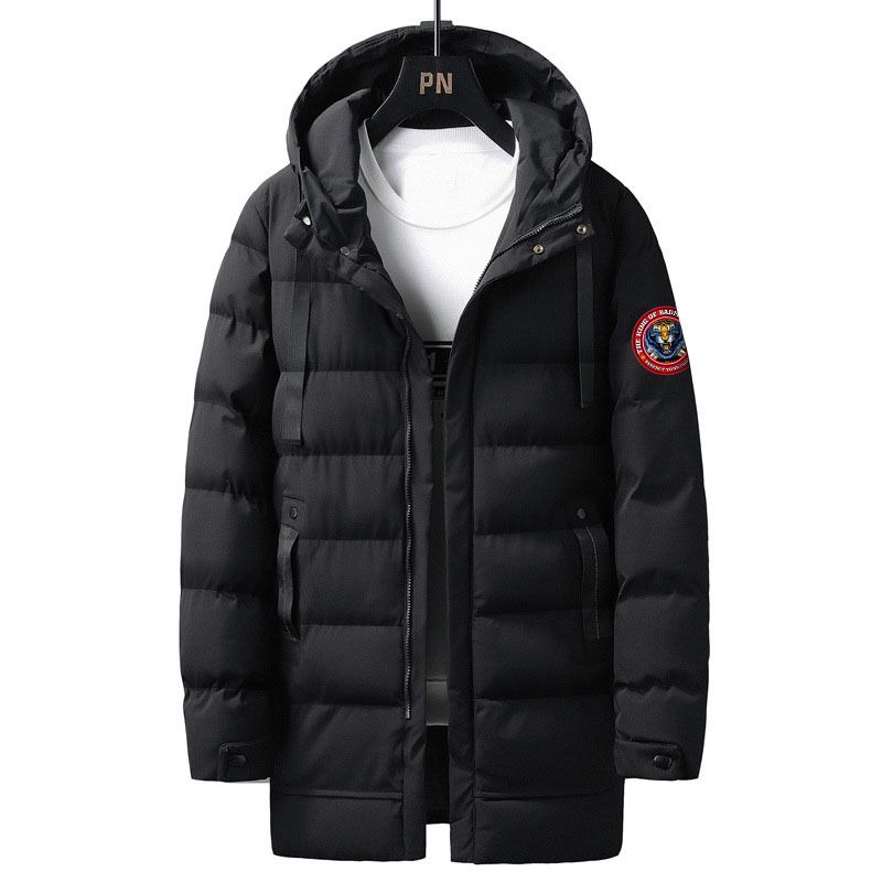 Herrenbekleidung Winter Europäische und amerikanische Herren Dicker warmer mittellanger Kapuzenmantel Tigerkopf Lockerer Mantel Herren_voghion.com