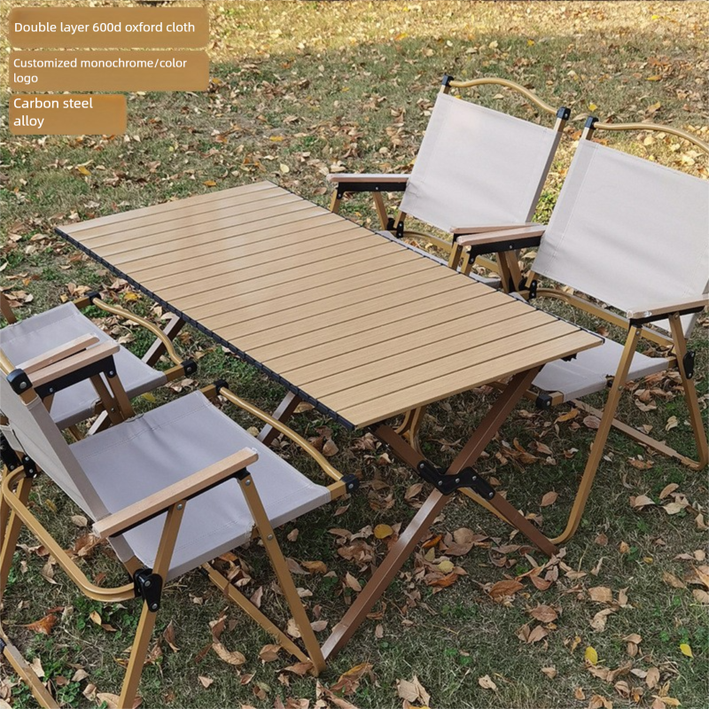 Kermit Outdoor Folding And Set Portable Camping Chair Egg Roll Table_voghion.com