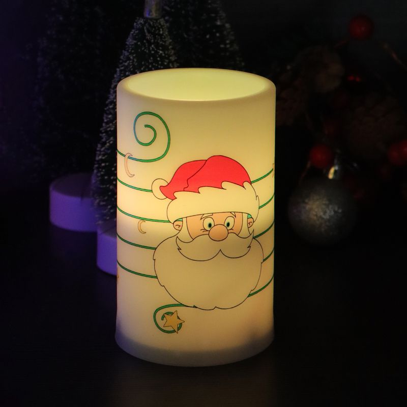 4 Piece Set Of Printed DIY Layout Candle Glow Theme Party Decoration LED Electronic Candle Light Festival Light Up_voghion.com