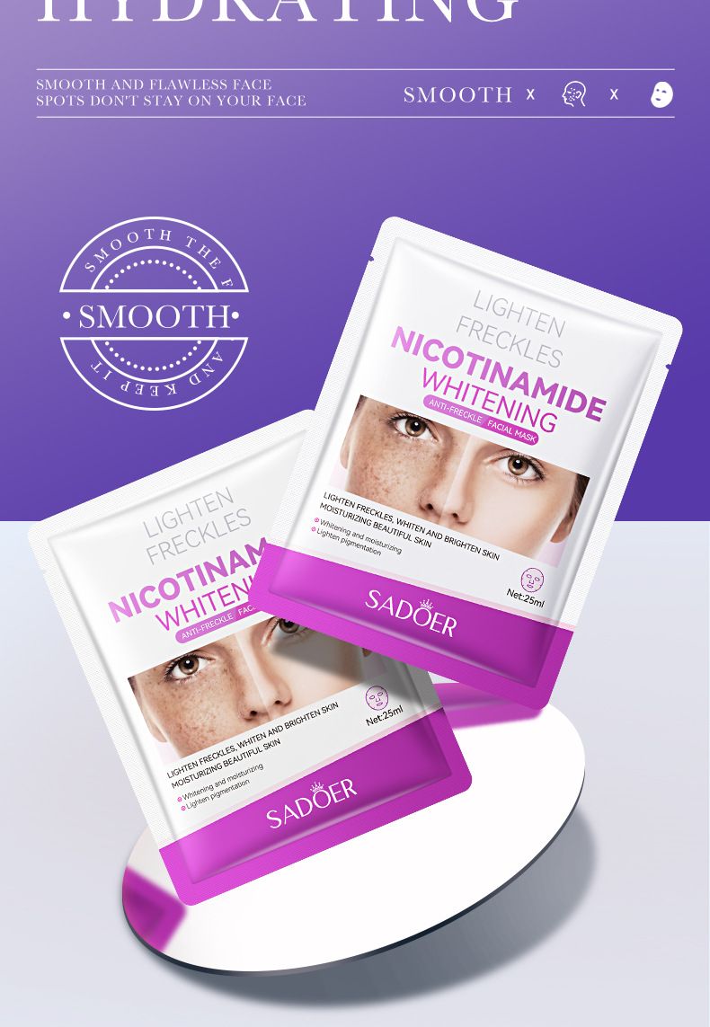 SADOER Niacinamide Whitening And Freckle Removal Mask 25ml Single Piece Hydrating And Moisturizing Serum_voghion.com