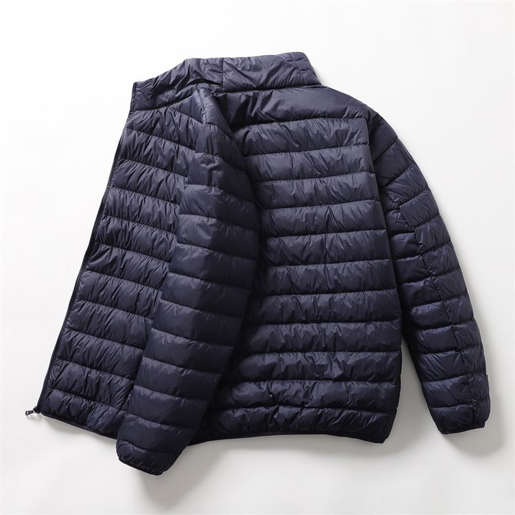 Men's Lightweight Down Jacket With Hood, Short Puffer Coat For Winter, 90% White Duck Down, Slim Fit, Windproof, Warm, Casual Outerwear (M-3XL)_voghion.com