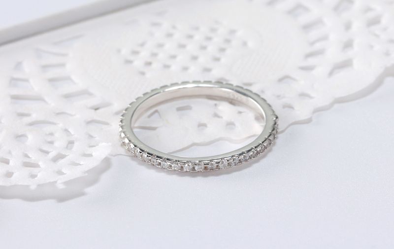 ORSA JEWELS Sterling Silver Wedding Band Donna Prong Setting Clear AAA Zircone Anelli Eterni per Gioielli Femminili SR71_voghion.com
